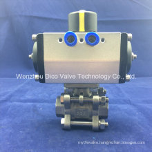 High Temperature 2" Pneumatic 3PC Thread Stainless Steel Ball Valve